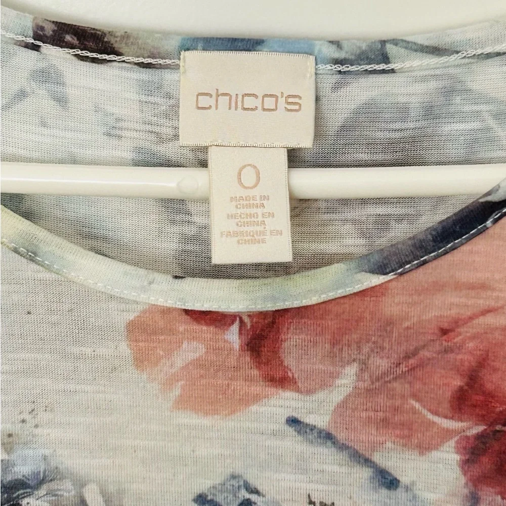 Chico's Watercolor Floral Tunic Top